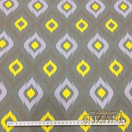 Gri Kahve Göz Desenli Kumaş