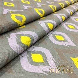 Gri Kahve Göz Desenli Kumaş