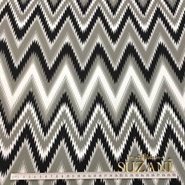 Gri Siyah Geçişli Zigzag Kumaş