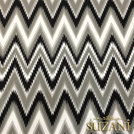 Gri Siyah Geçişli Zigzag Kumaş