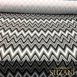Gri Siyah Geçişli Zigzag Kumaş
