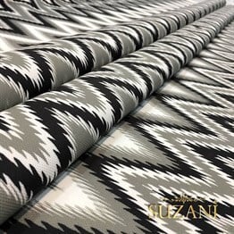 Gri Siyah Geçişli Zigzag Kumaş
