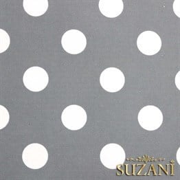 Gri Üzeri Beyaz Büyük Puanlı Kumaş