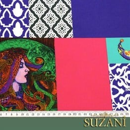 Güneşli Patchwork Desenli Kumaş