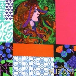 Güneşli Patchwork Desenli Kumaş