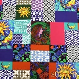 Güneşli Patchwork Desenli Kumaş