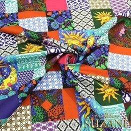 Güneşli Patchwork Desenli Kumaş