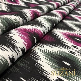 Haki Fuşya İkat Kumaş