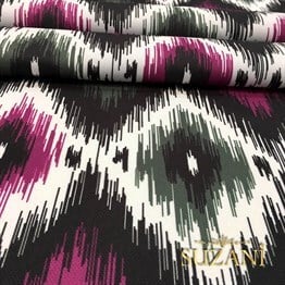 Haki Fuşya İkat Kumaş