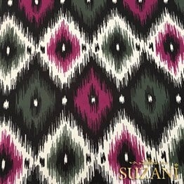 Haki Fuşya İkat Kumaş