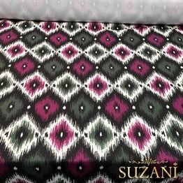 Haki Fuşya İkat Kumaş