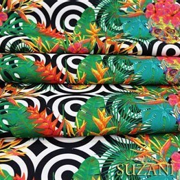 Halkalar Üzeri Kurukafa Desenli Kumaş