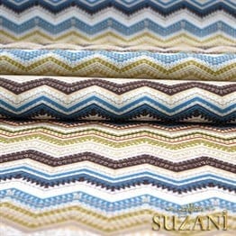 İkat Mavi Zİgzag Desenli Kumaş