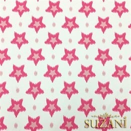 İkat Pembe Yıldız Desenli Kumaş