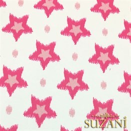 İkat Pembe Yıldız Desenli Kumaş