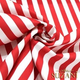 Kırmızı İnce Çizgili Kumaş