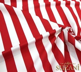 Kırmızı Kalın Çizgili Kumaş