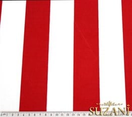 Kırmızı Kalın Çizgili Kumaş