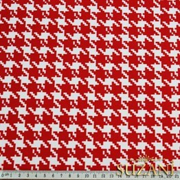 Kırmızı Küçük Kazayağı Kumaş