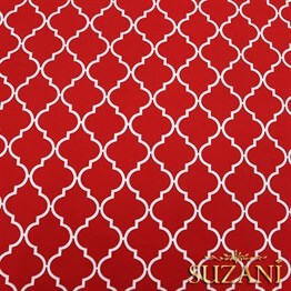 Kırmızı Moroccan Desenli Kumaş