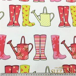 Kırmızı Sarı Çizme Desenli Kumaş