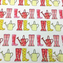 Kırmızı Sarı Çizme Desenli Kumaş