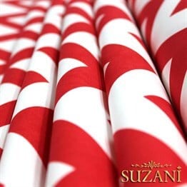 Kırmızı Zigzag Desenli Kumaş