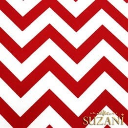 Kırmızı Zigzag Desenli Kumaş