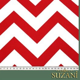 Kırmızı Zigzag Desenli Kumaş