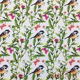 Kuşlu Kelebekli Kumaş