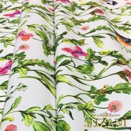 Kuşlu Kelebekli Kumaş