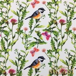 Kuşlu Kelebekli Kumaş