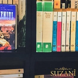 Kütüphane Desenli Kumaş