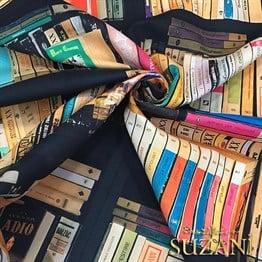 Kütüphane Desenli Kumaş