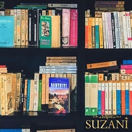 Kütüphane Desenli Kumaş