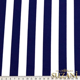 Lacivert İnce Çizgili Kumaş