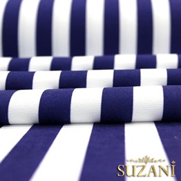 Lacivert İnce Çizgili Kumaş