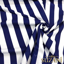 Lacivert Kalın Çizgili Kumaş