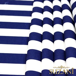 Lacivert Kalın Çizgili Kumaş