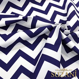 Lacivert Zigzag Desenli Kumaş