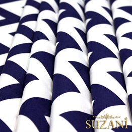 Lacivert Zigzag Desenli Kumaş