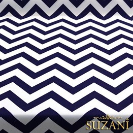 Lacivert Zigzag Desenli Kumaş