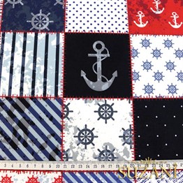 Marin Patchwork Desenli Kumaş