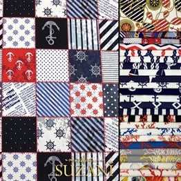 Marin Patchwork Desenli Kumaş