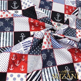 Marin Patchwork Desenli Kumaş