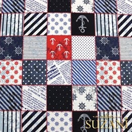 Marin Patchwork Desenli Kumaş