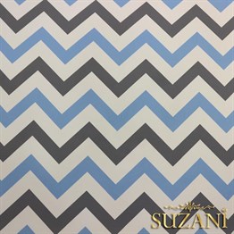 Mavi-Gri Zigzag Desenli Kumaş