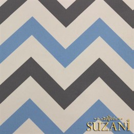 Mavi-Gri Zigzag Desenli Kumaş