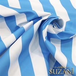 Mavi Kalın Çizgili Kumaş
