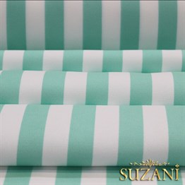 Mint İnce Çizgili Kumaş
